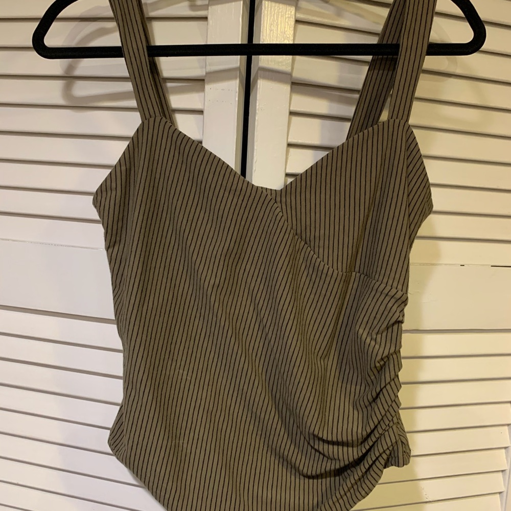 Olive stripped tank top